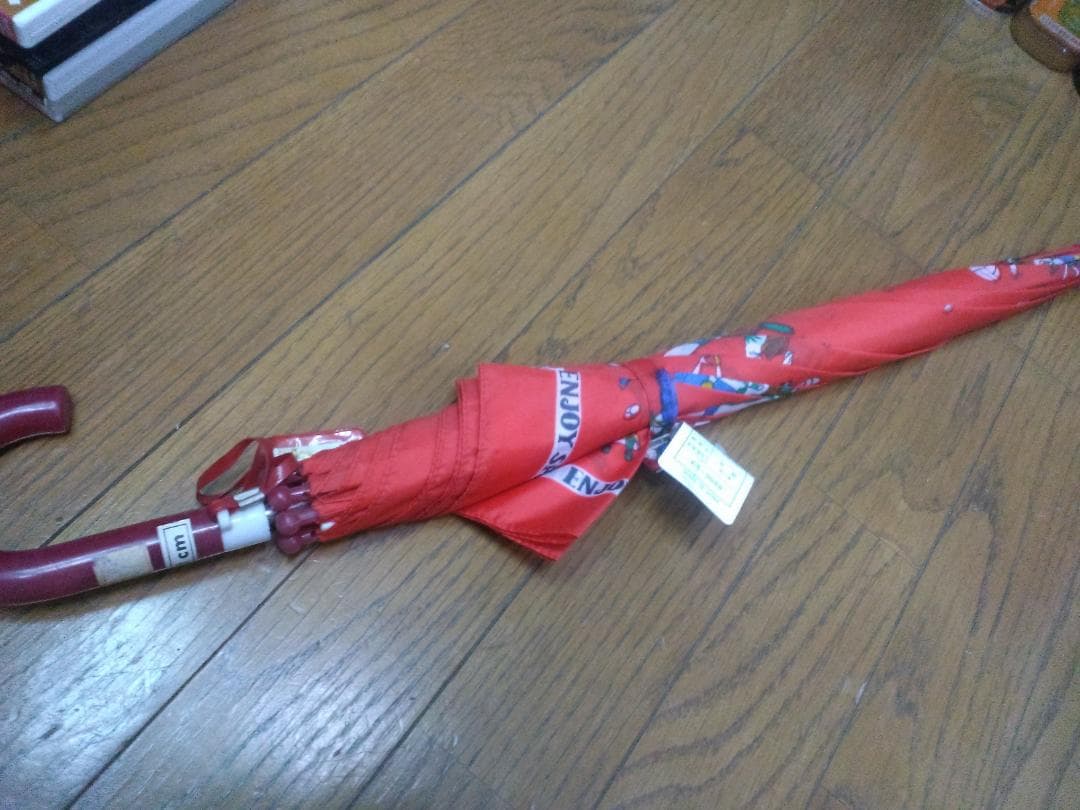 ③レトロ　昭和の傘　女の子　赤　50cm　未使用　未開封　アンティーク　可愛いな