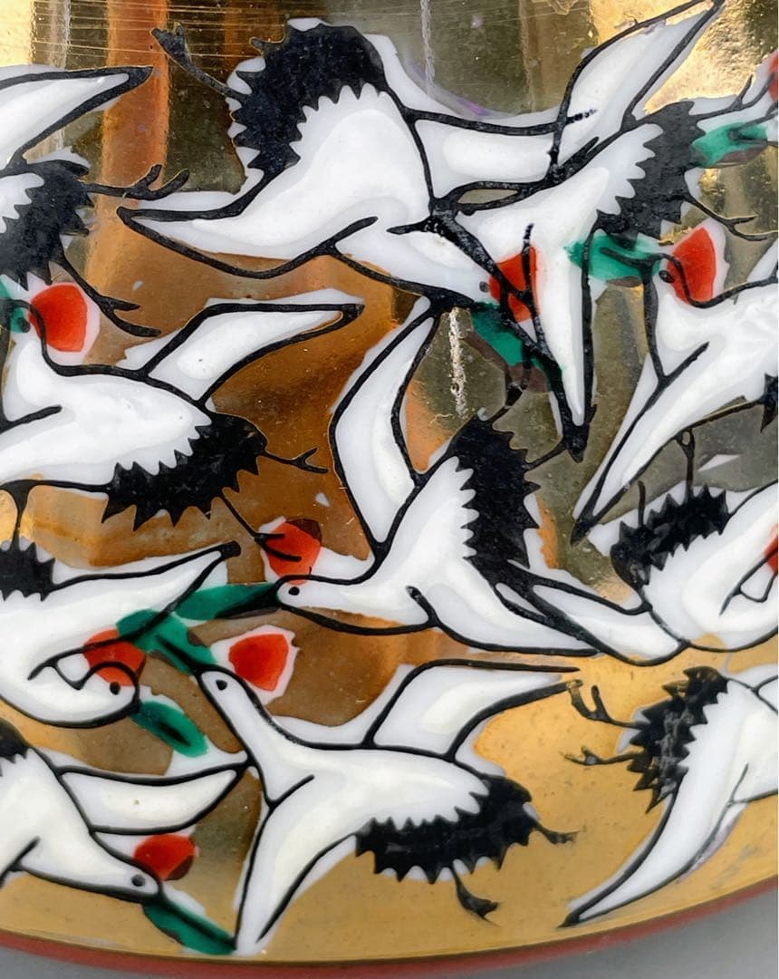 【希少】九谷焼 1000クレーン 鶴 シュガーボウル クリーマー 皿 プレート