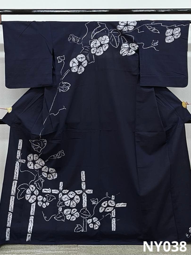 絞り 浴衣 アサガオ 絵羽浴衣 綿 夏物 NY038