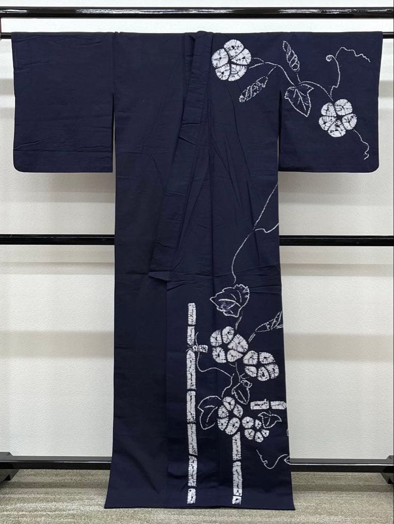 絞り 浴衣 アサガオ 絵羽浴衣 綿 夏物 NY038