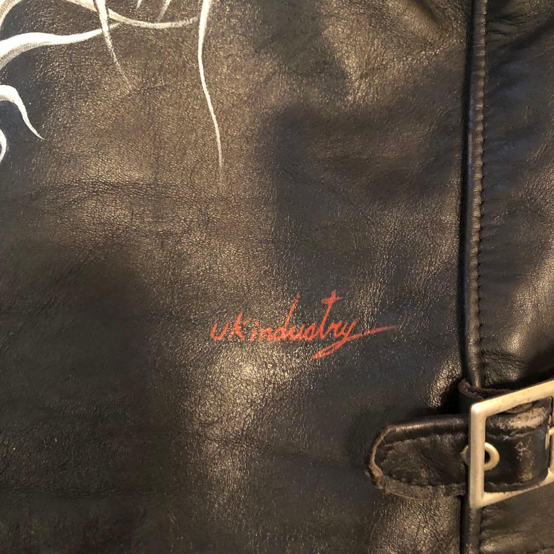 Schott ショットUSAゴーストスカルバックハンドペイントシングルライダース