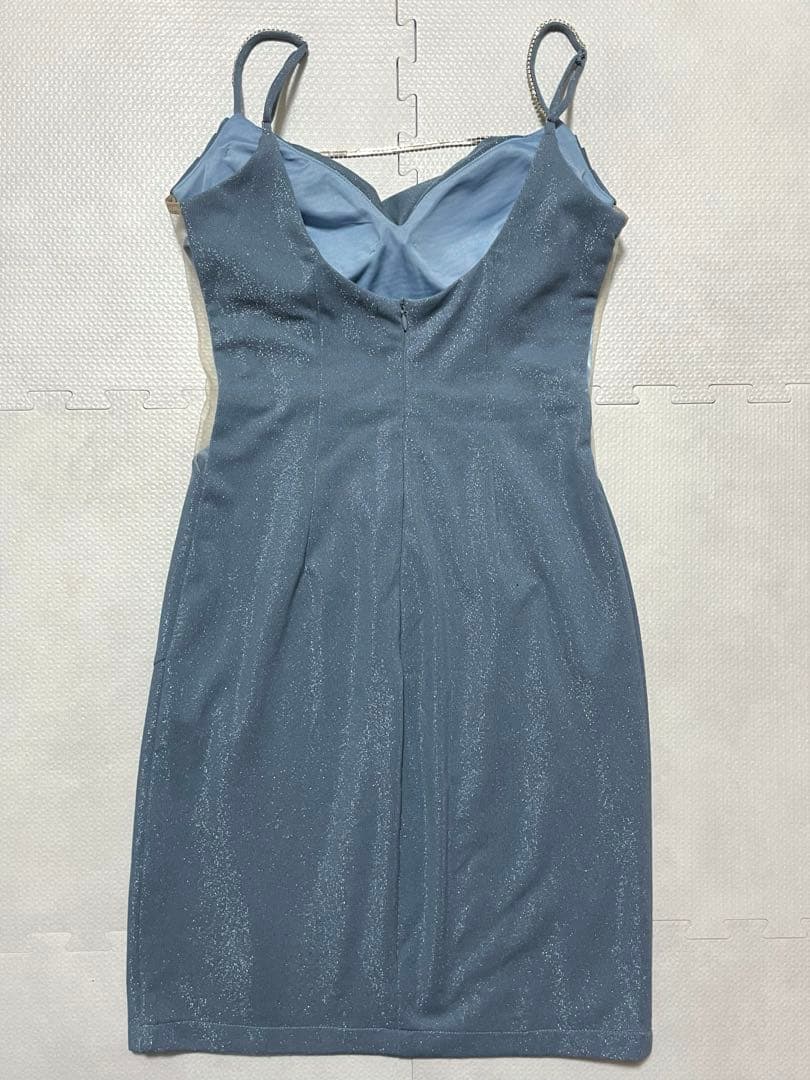 JEWELS ジュエルズ キャバクラ ドレス チェーン ビジュー ラメ ブルー