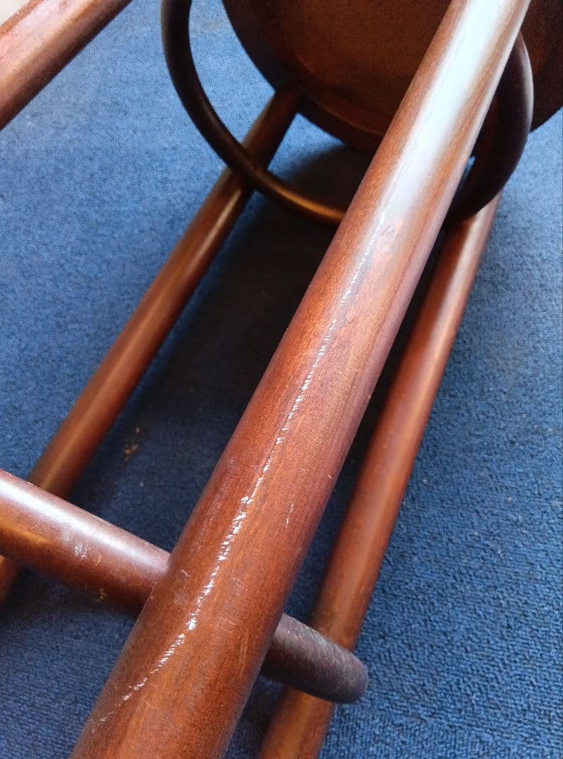 木製バースツール 背もたれ付き 全長約86cm ヴィンテージ