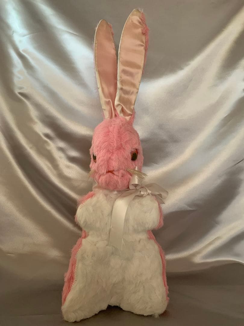 ビンテージドール　ピンクのキョロ目のバニー　うさぎ　ウサギ　bunny レトロ