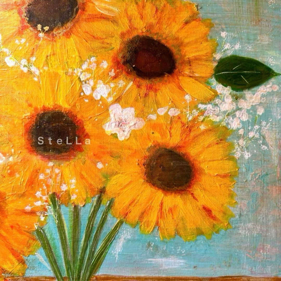 現代アート 抽象画 北欧 花の絵 フラワーアート おしゃれ ひまわり大きい 絵画