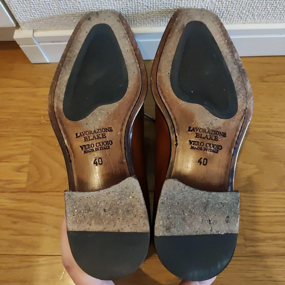 giotto 革靴 ブラウン ストレートチップ ホールカット