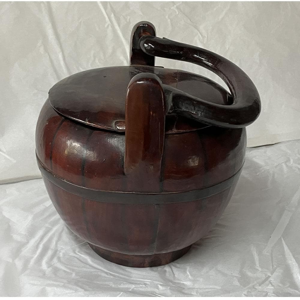 p042 唐物 寄木 手付籠 蓋物 菓子器 籠 手付篭 茶道具