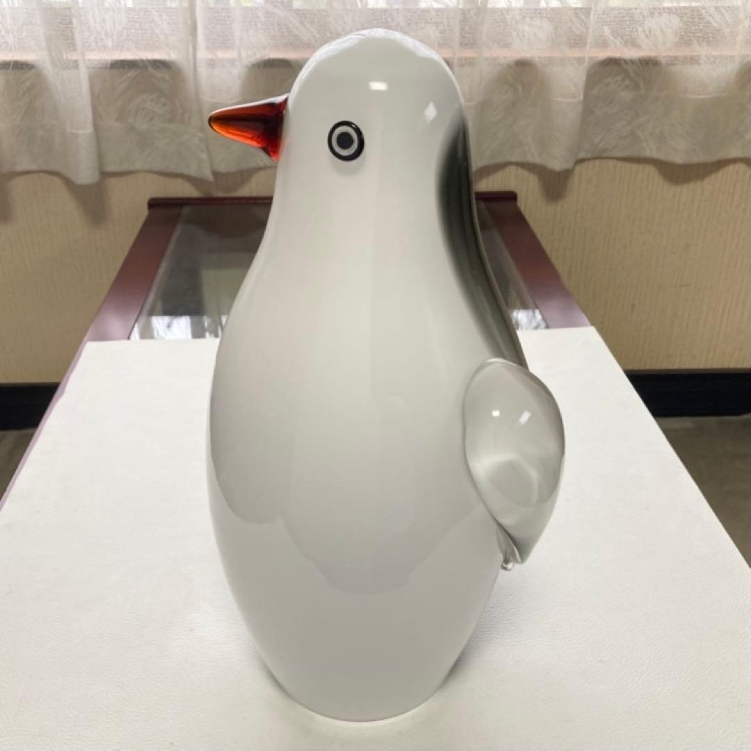 岩津ガラス ペンギン 置物 オブジェ ランプシェード スタンド 工芸品 レトロ