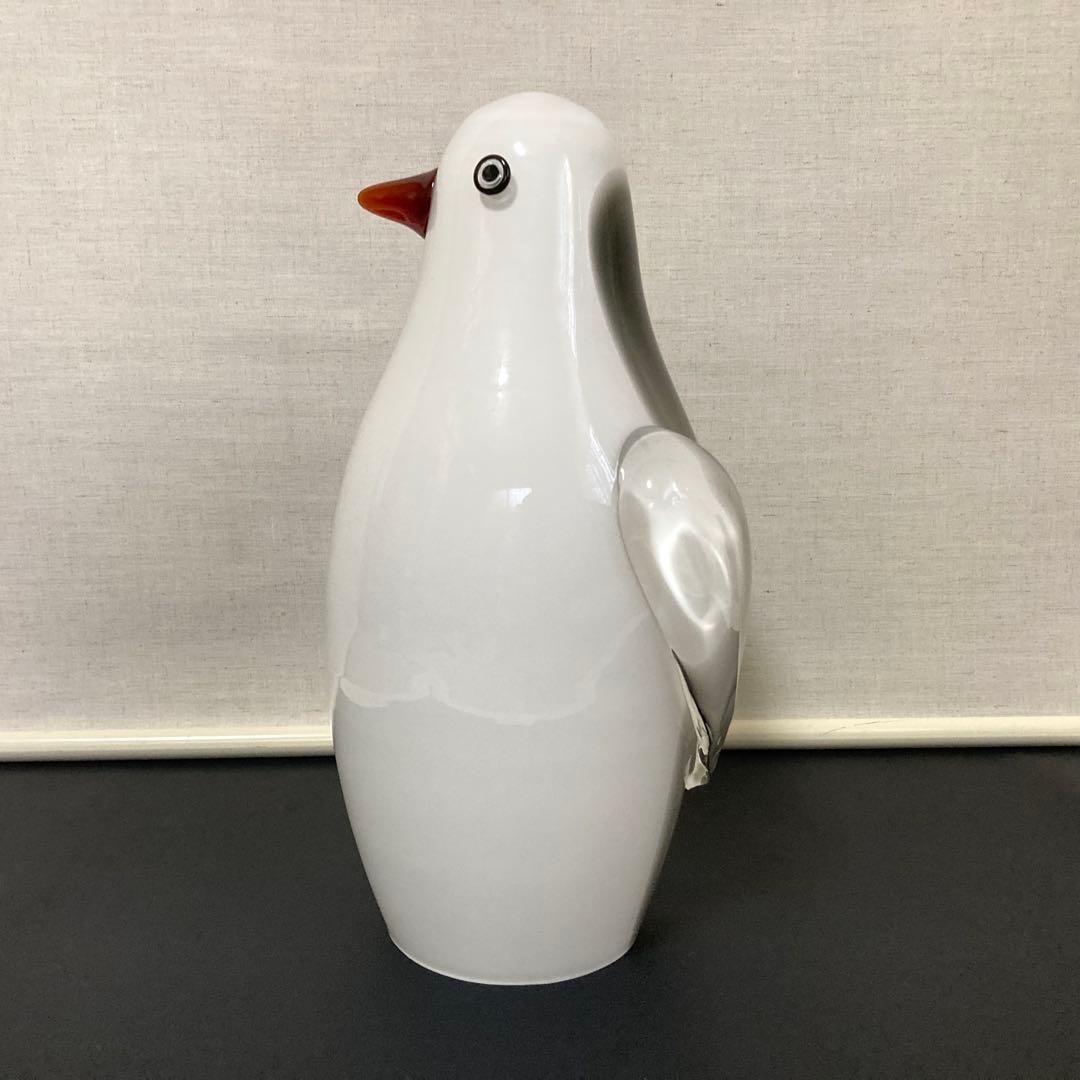 岩津ガラス ペンギン 置物 オブジェ ランプシェード スタンド 工芸品 レトロ