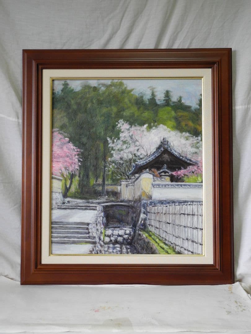 油絵二月堂裏参道の春