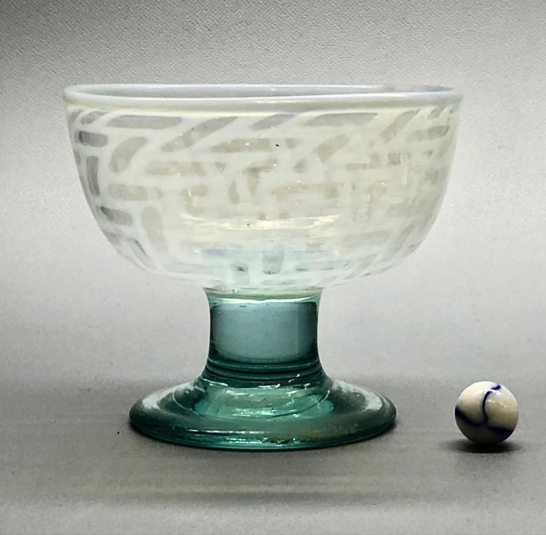 最終値下げ　氷コップ　籠目文椀型氷コップ アンティーク 和ガラス 大正 昭和初期