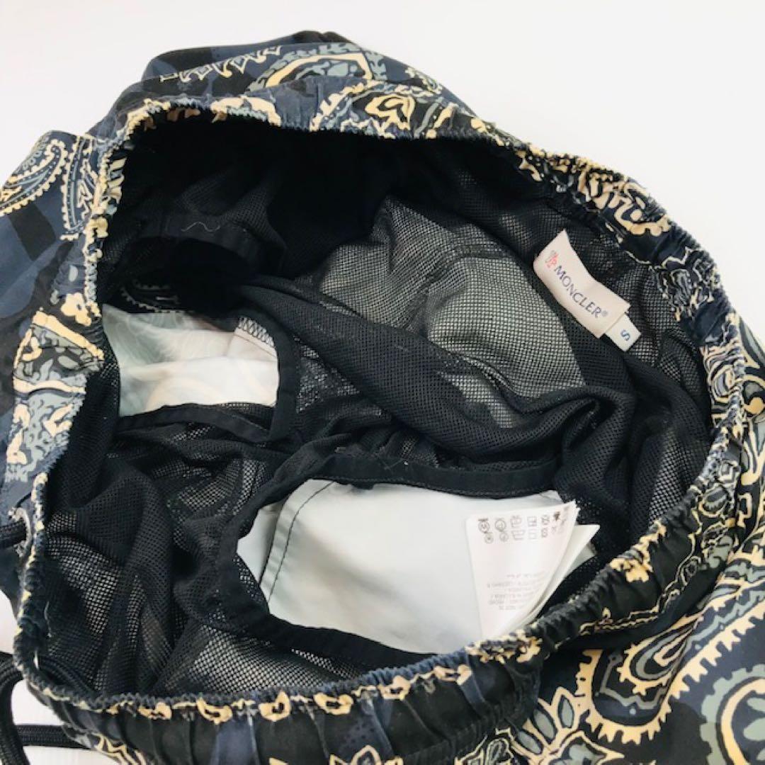 美品★モンクレール・ワッペン付 ペイズリー柄 スイムショーツ パンツ(S)