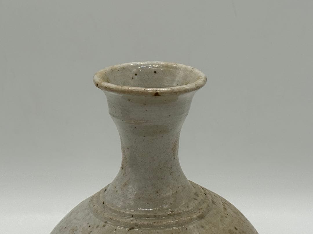 李朝　白磁に呉須紋　徳利形瓶② 高さ約14.4cmアンティーク送料込み0107