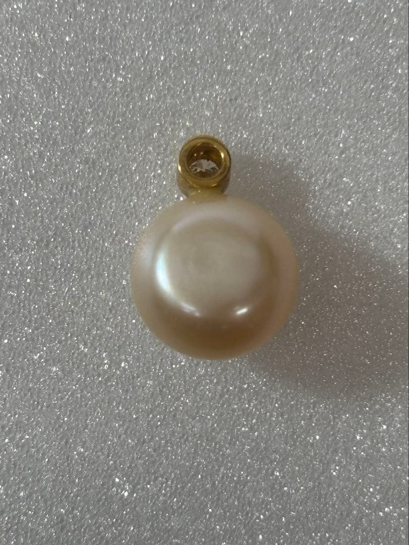 【K18 / パールネックレストップ 】 本真珠 ダイヤ0.07ct 1.55g