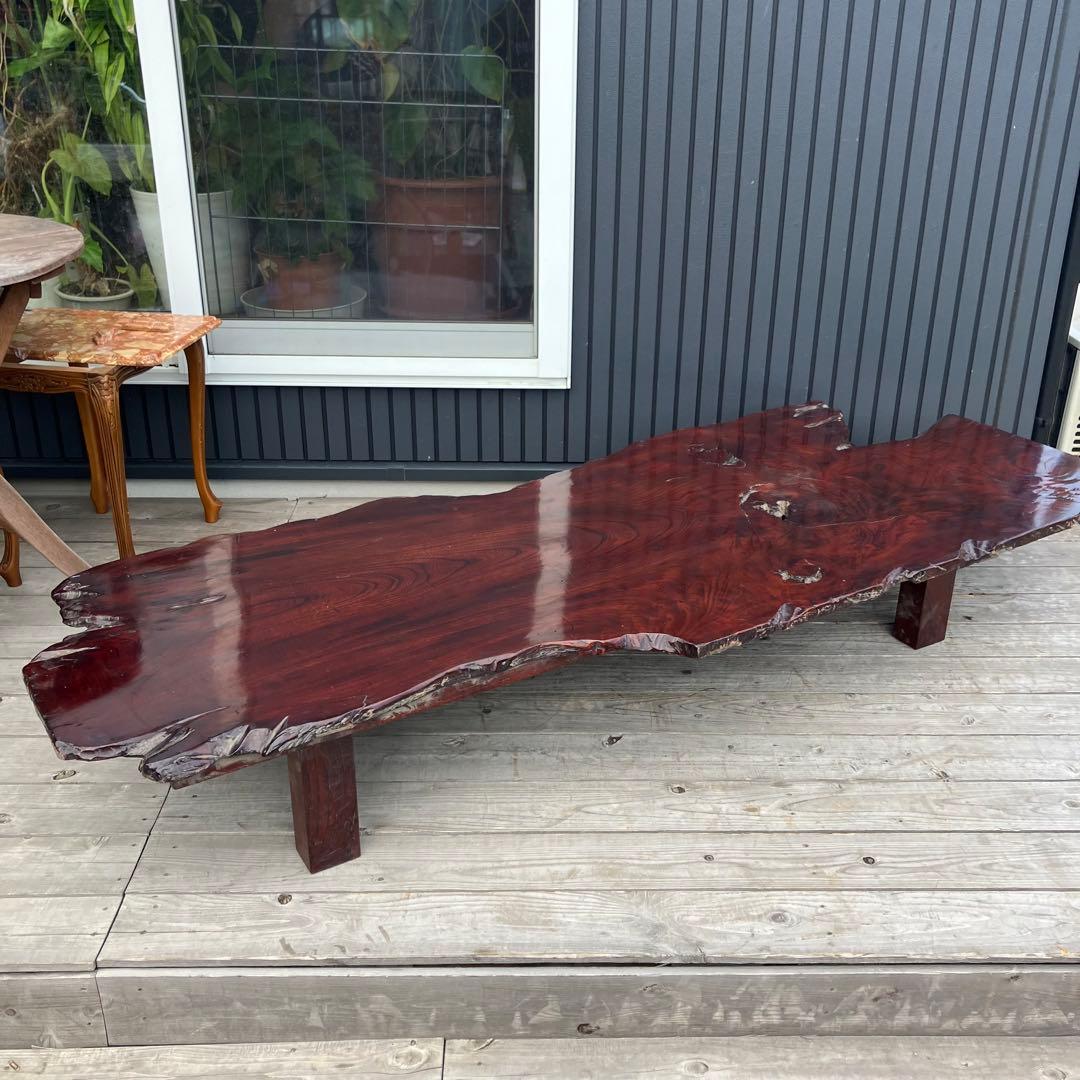 昭和レトロ 銘木 一枚板 横長 大型座卓 センターテーブル 古家具 古民家