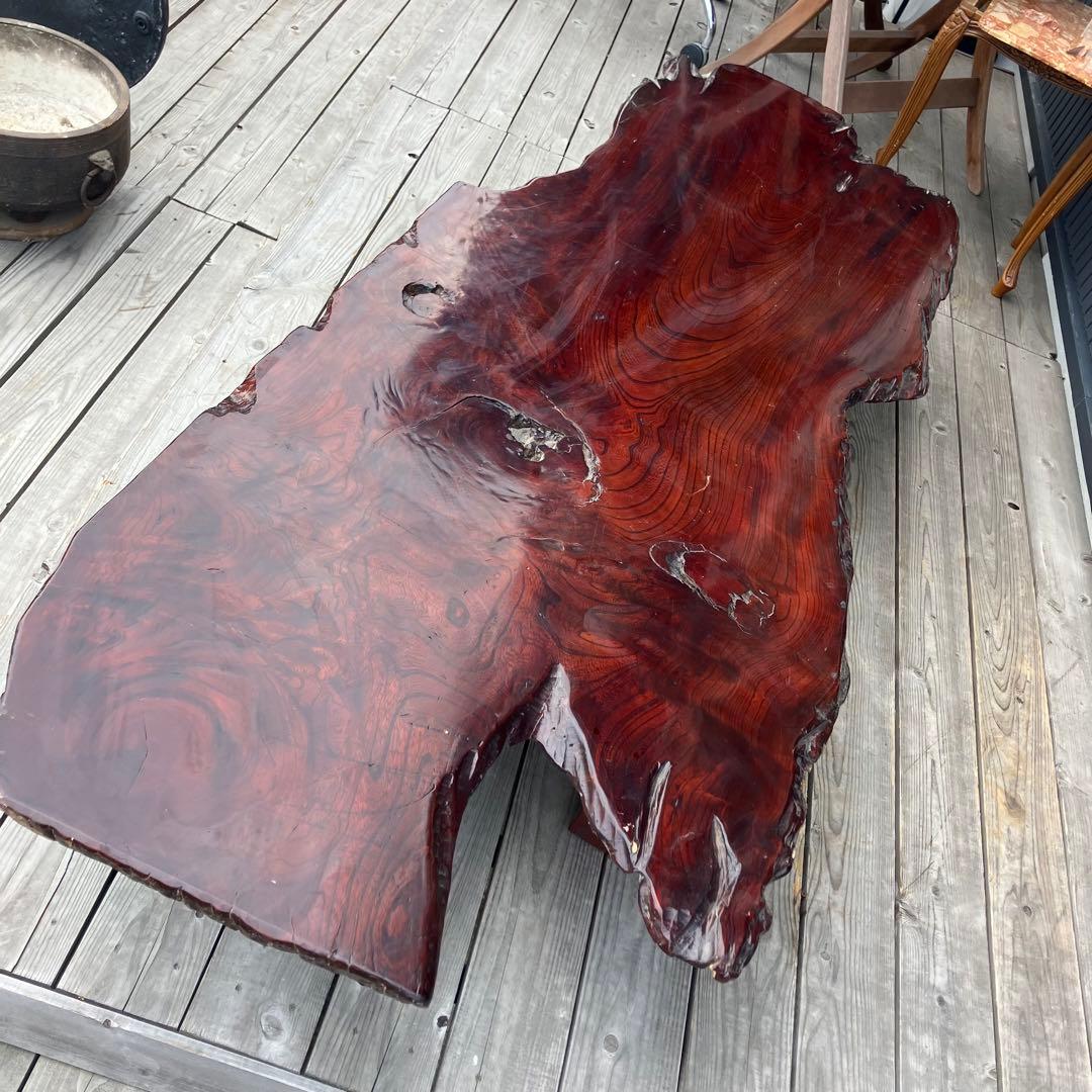 昭和レトロ 銘木 一枚板 横長 大型座卓 センターテーブル 古家具 古民家