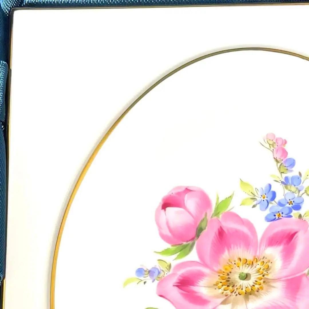 ＊忘れな草＊陶板画・１８cm×１５cm・栞付き・箱入り・Meissen・