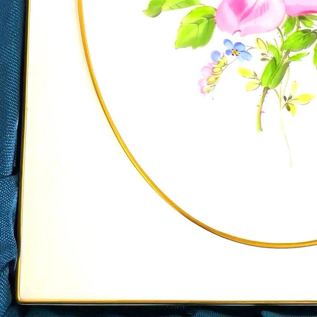 ＊忘れな草＊陶板画・１８cm×１５cm・栞付き・箱入り・Meissen・