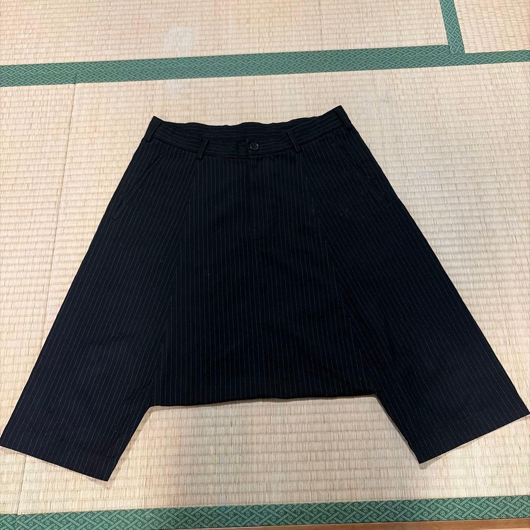 黒 ストライプ サルエルパンツ