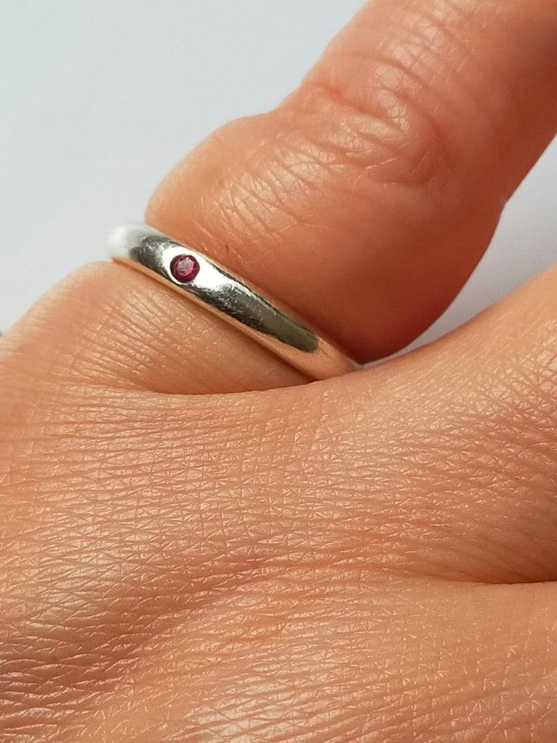 w*e様 【極美品】□ティファニー　リング8号　スタッキングバンド　シルバー　指