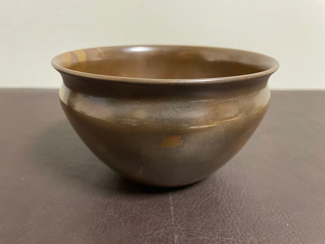 前端雅峯　雲錦蒔絵銀溜建水　蒔絵　建水　茶道具