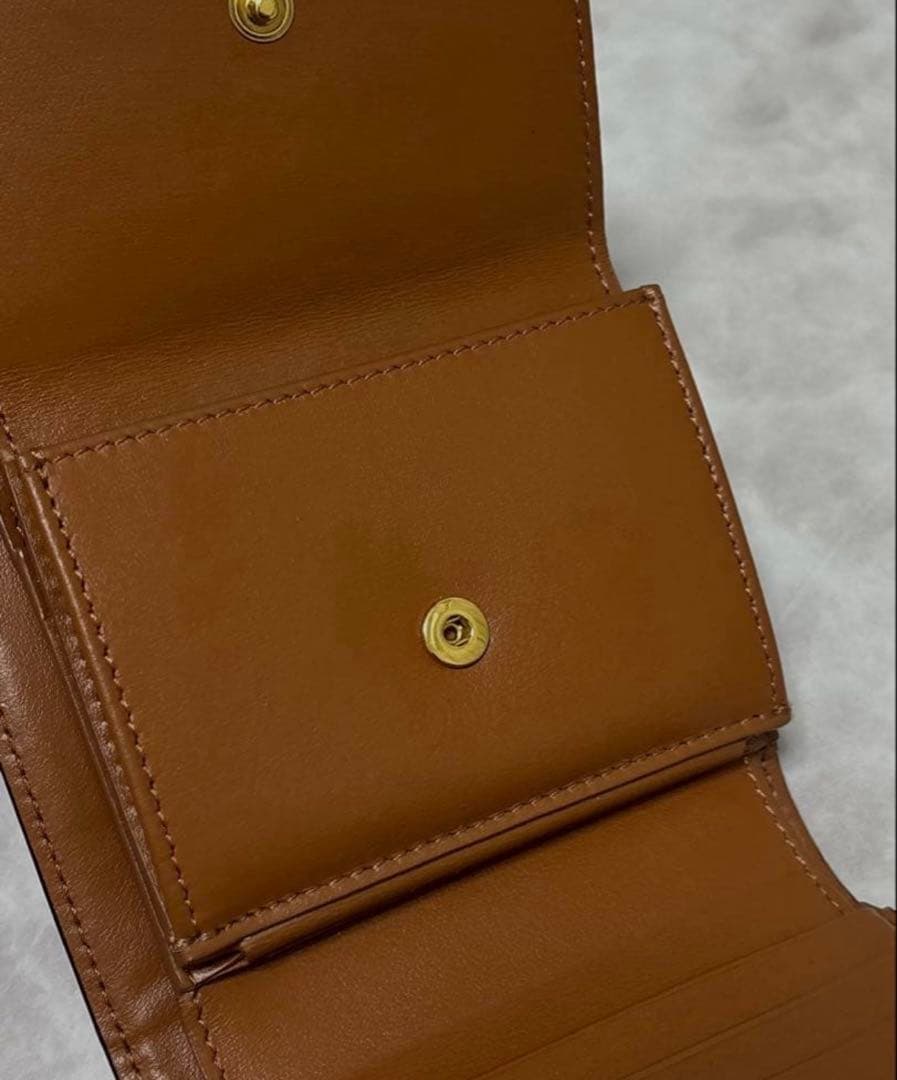 ◇セリーヌ◇レザー/トリオンフ/スモール/三つ折り財布/ブラウン/正規品