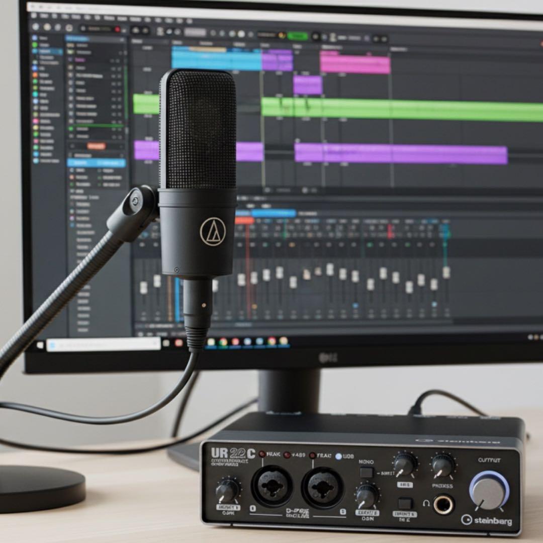 配信機器・PA機器・レコーディング機器 Audio-Technica AT4040 + Steinberg UR22C