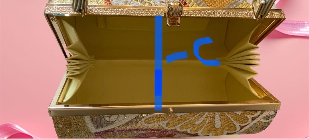 和装用花柄金色バッグと草履セット　合計2点