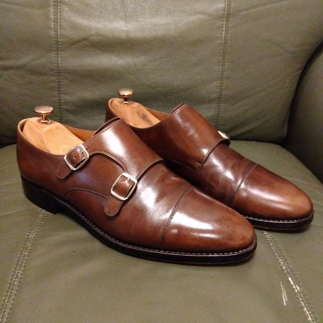 ヤンコ　YANKO　ダブルモンクストラップ　タバコブラウン　UK8　27.0cm