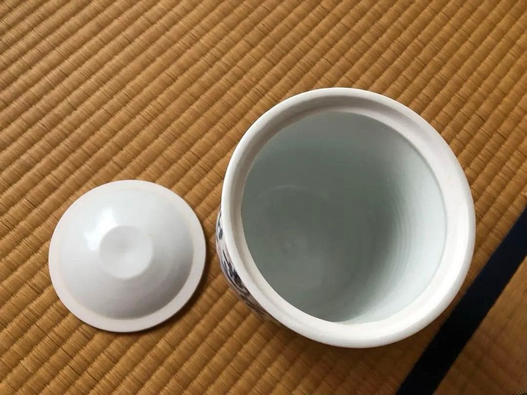 水指　青花釉裏紅　一位窯　田中一晃　氏作　共箱入