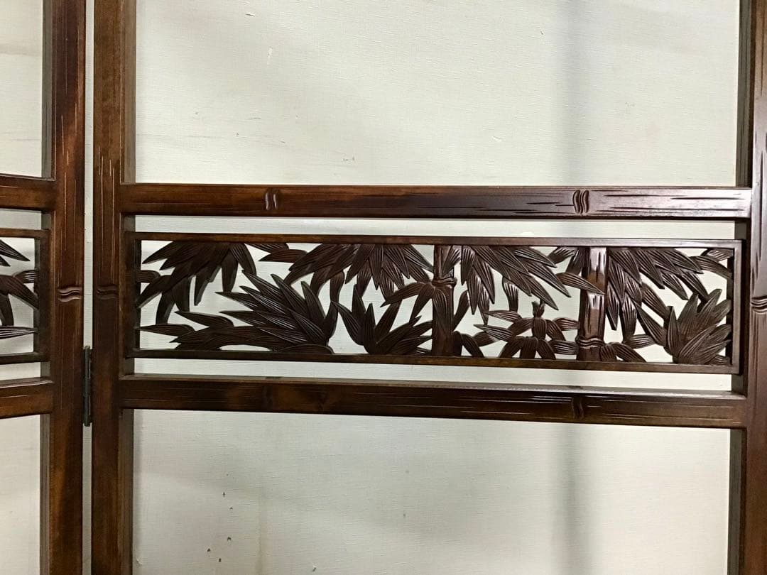 よかじー☆管218☆珍品☆軽井沢彫☆衣桁☆着物ハンガー☆竹模様