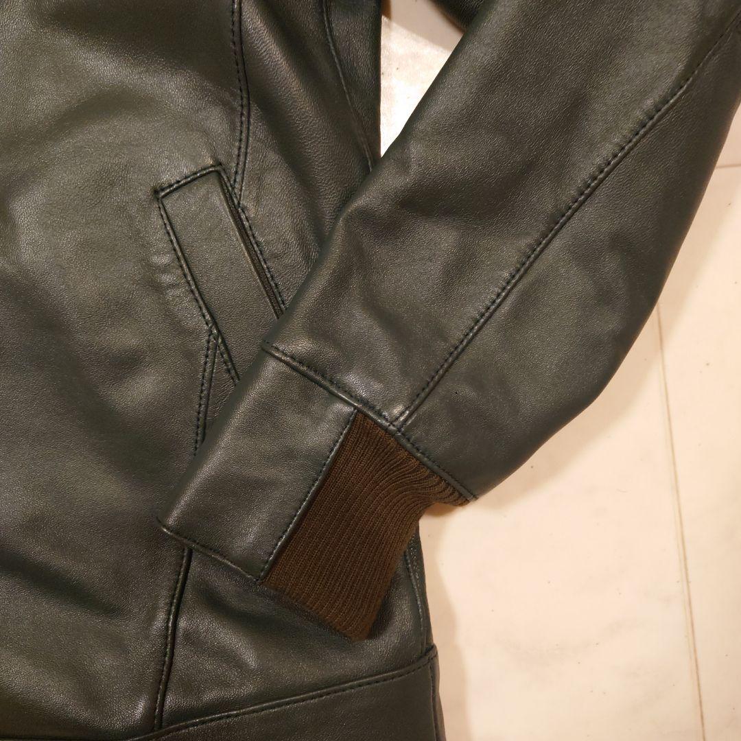 MICHEL  レザーシングルライダースジャケット 46