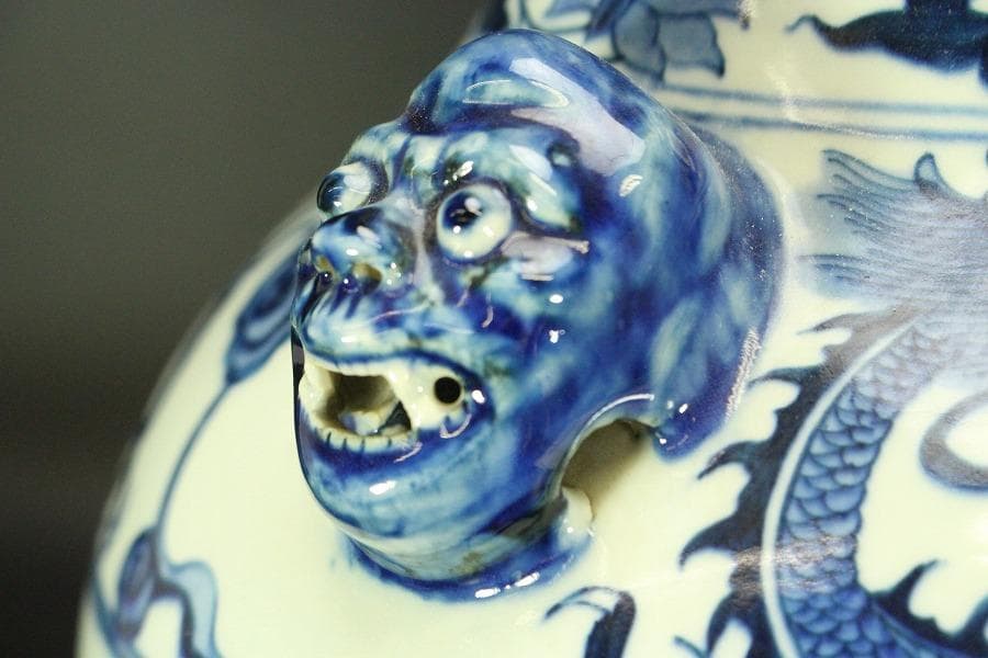 中国美術 景徳鎮 古い花瓶(ZE511)