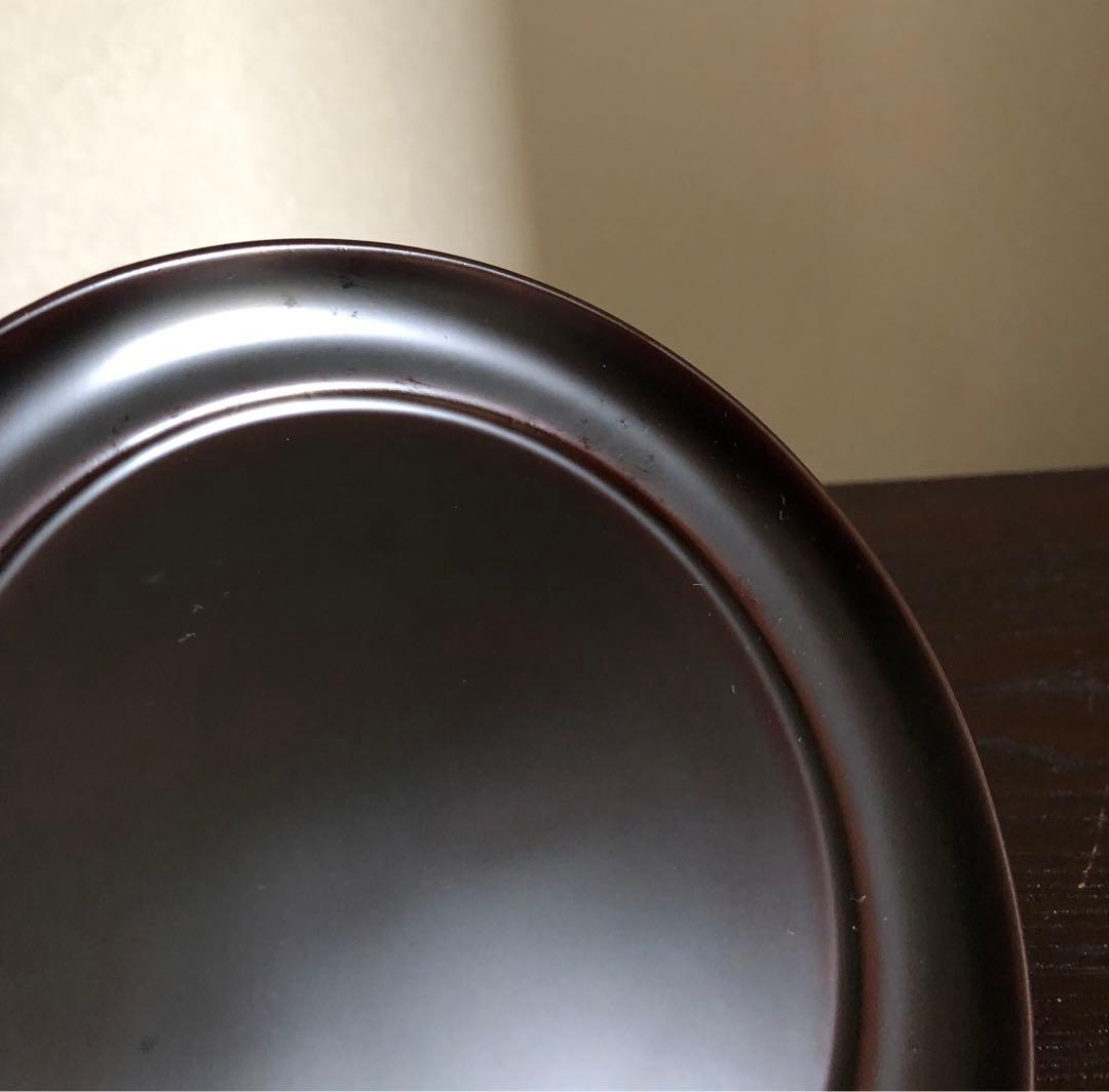 国産 浄法寺塗 木製 漆器 椿皿 楪子 銘々皿 溜塗 懐石 茶道具 5枚揃