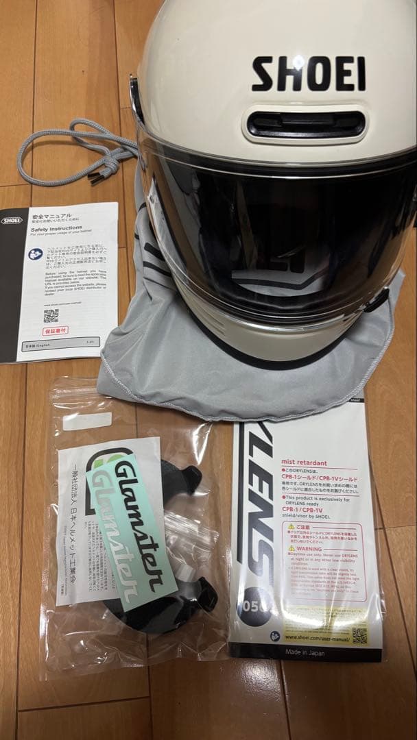 付属品ありSHOEI グラムスター フルフェイスヘルメット ホワイト Mサイズ
