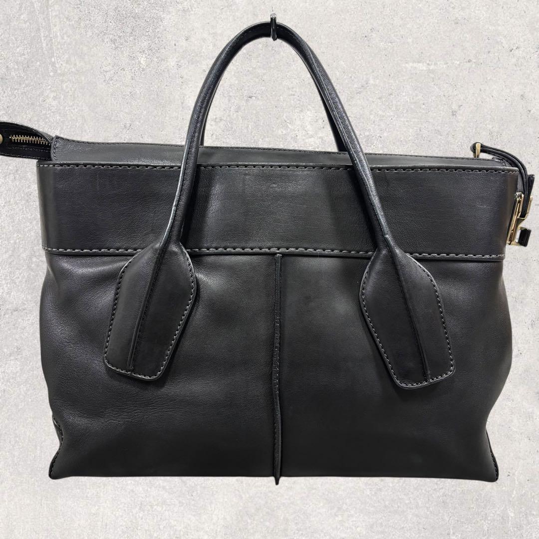 ひろちゃんTOD'S トッズ Dバッグ ハンドバッグ レザー 黒 ゴール