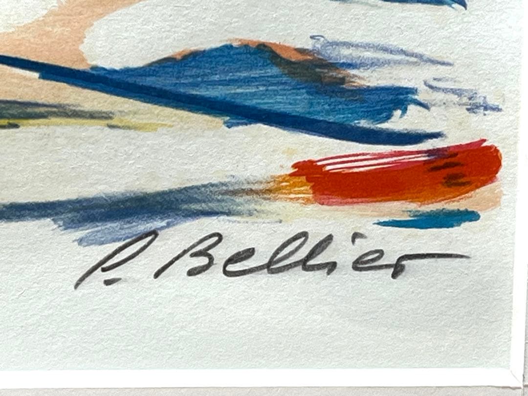 真作保証 Pierre BELLIERリトグラフ サイン有り / 良品