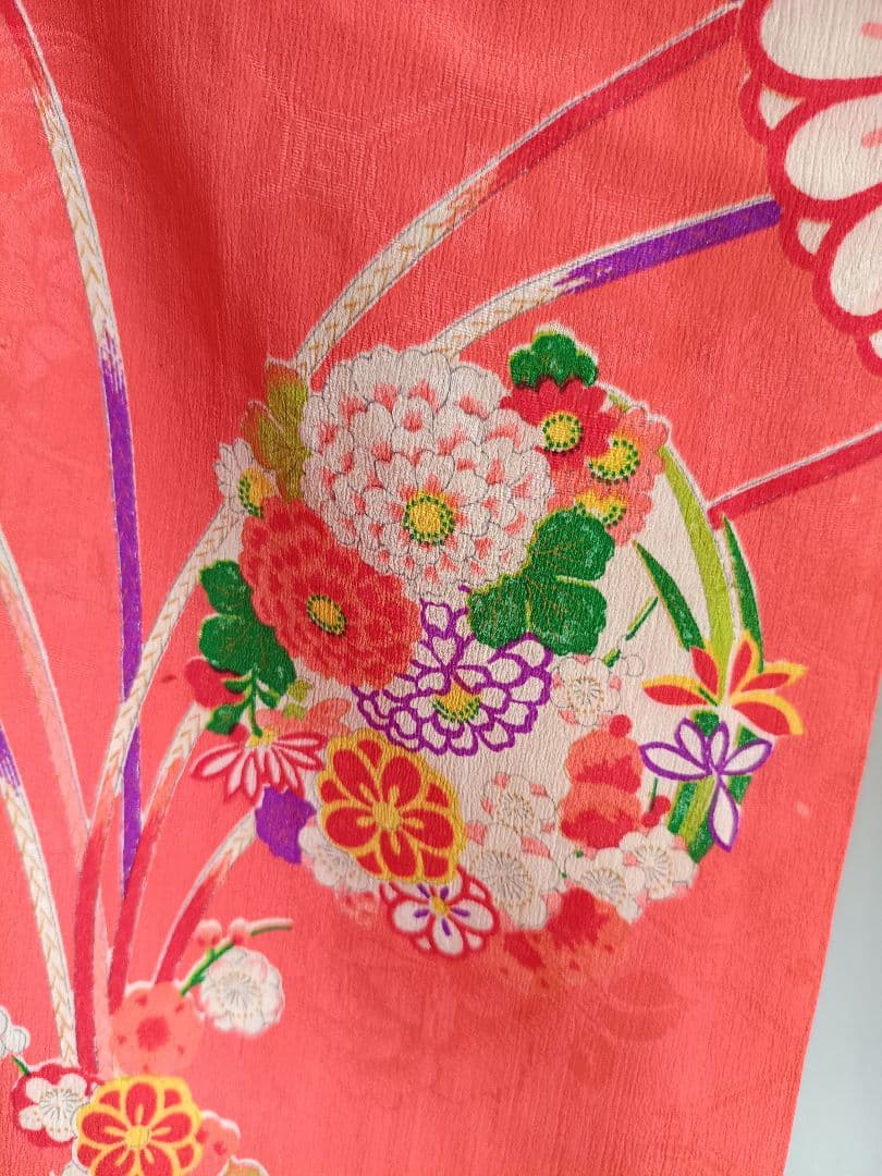 専用です☆アンティークオレンジピンクの着物とミニだらり帯