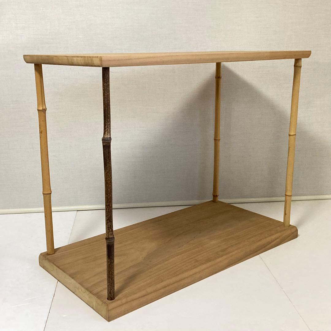 竹台子 行台子 東斉作 利休好 飾り棚 台 木製 組立式 和風 茶道具 レトロ