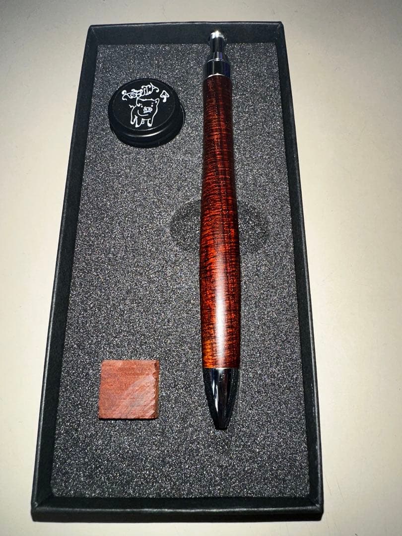 こぶた工房 極上シアメースローズウッドエクセレントカーリー ボールペン0.5mm