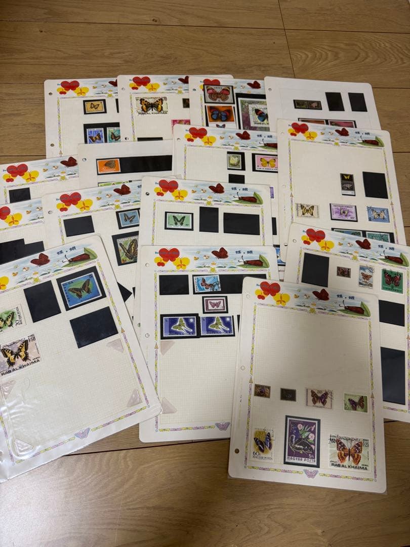 蝶　切手　コレクション　希少沢山