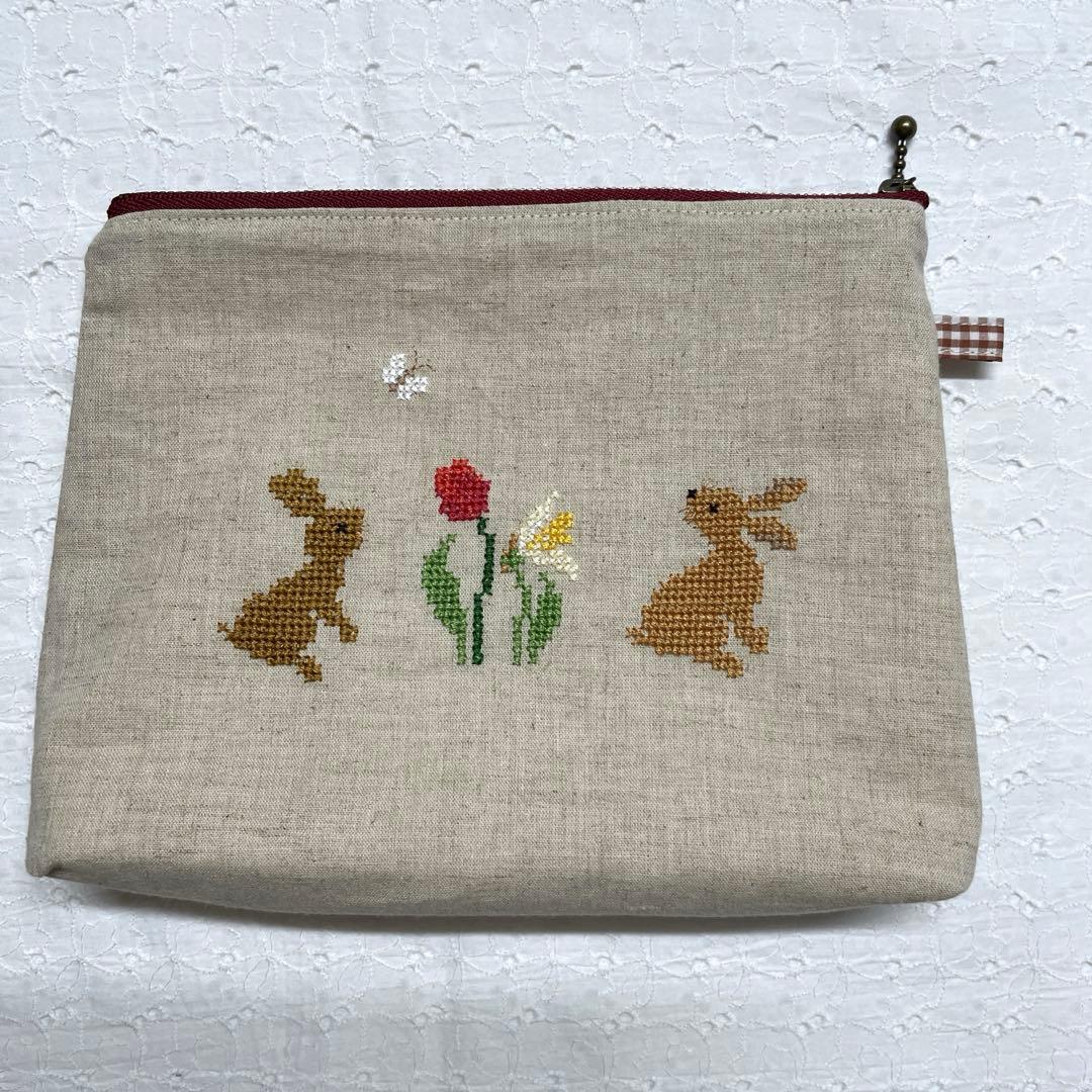 クロスステッチ 完成品 ファスナーポーチ サモイロフ オーダー56