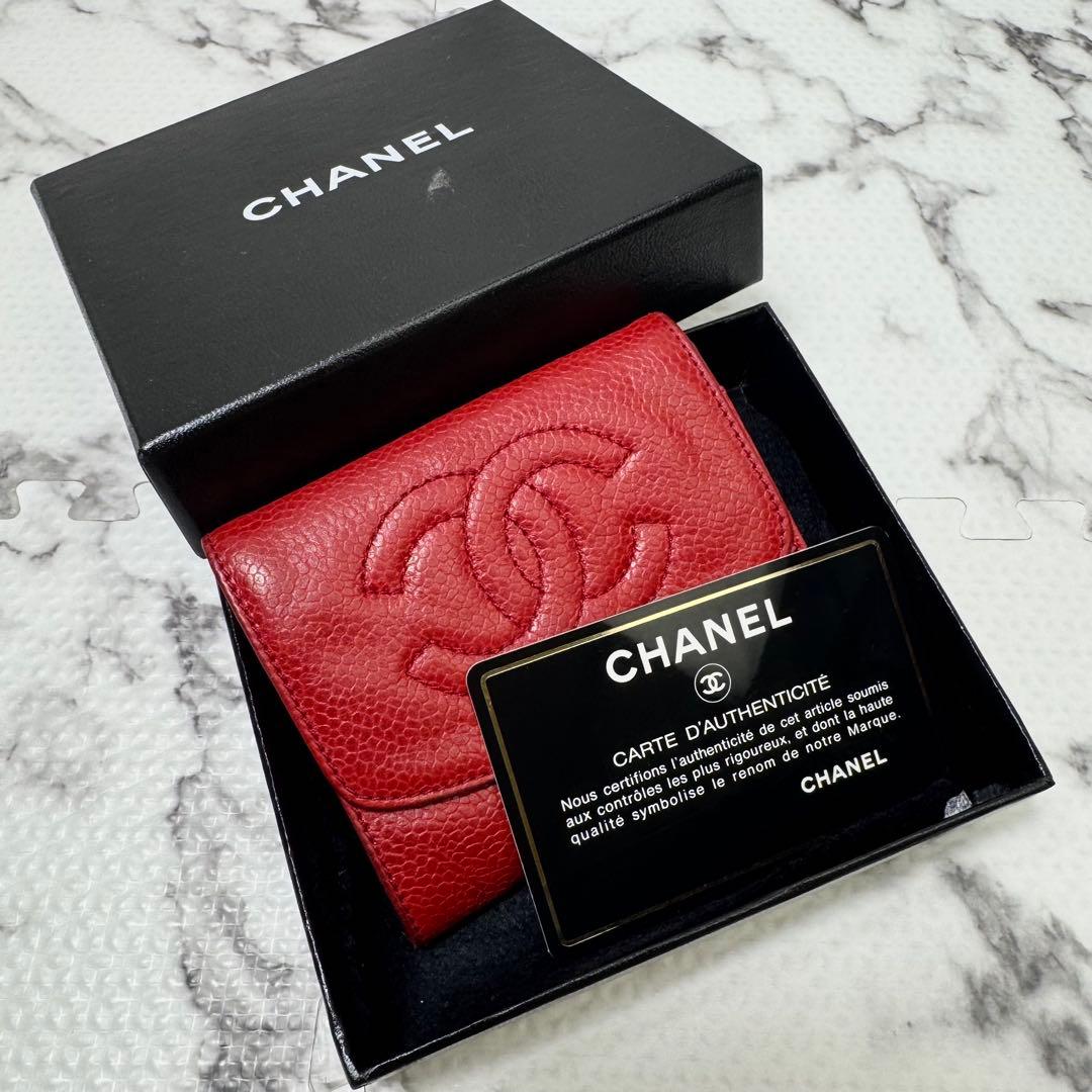シャネル　ケース　ココマーク　キャビアスキン　ギャランティー　ヴィンテージ