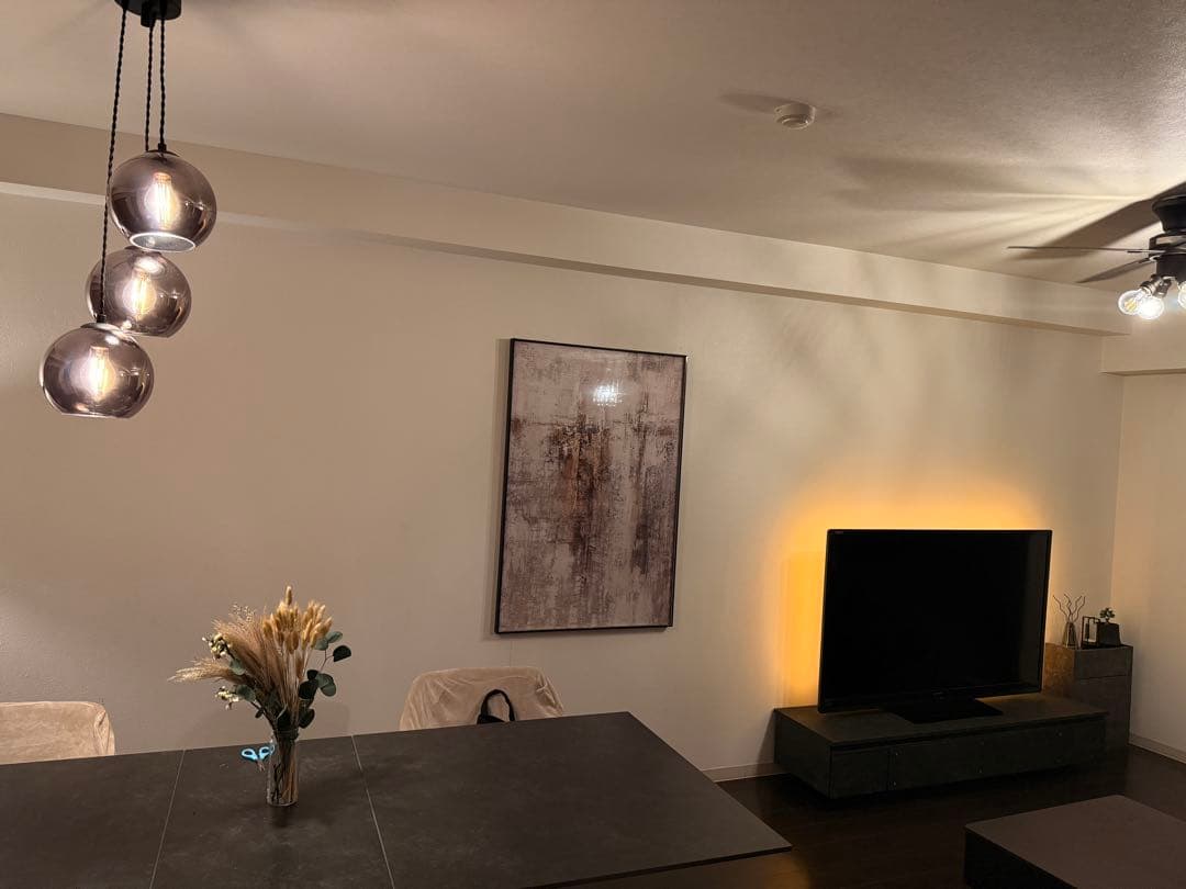 訳あり※特大抽象画 120*80cm ベージュとブラウン大きい　おしゃれ　モダン