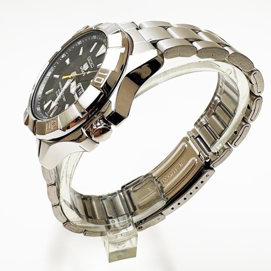 SEIKO 5 スポーツ 腕時計 自動巻き ブラック イエロー オートマチック
