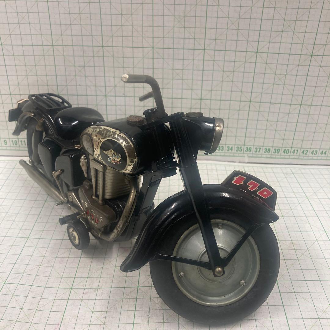 1950年代BC旧バンダイ製赤箱シリーズ初期フリクション可動力カワサキメグロ黒