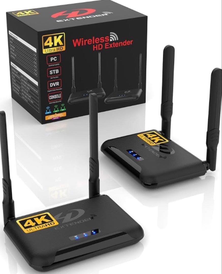 ワイヤレスHDMI 送信機　受信機　4K 9つのWi-Fiバンド