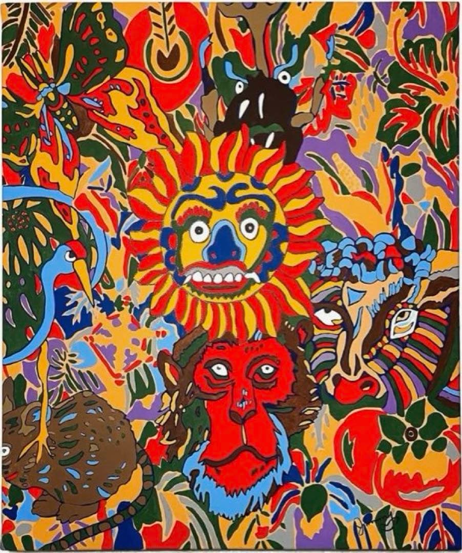 ジミー大西「サークル」F8号　手描き油彩