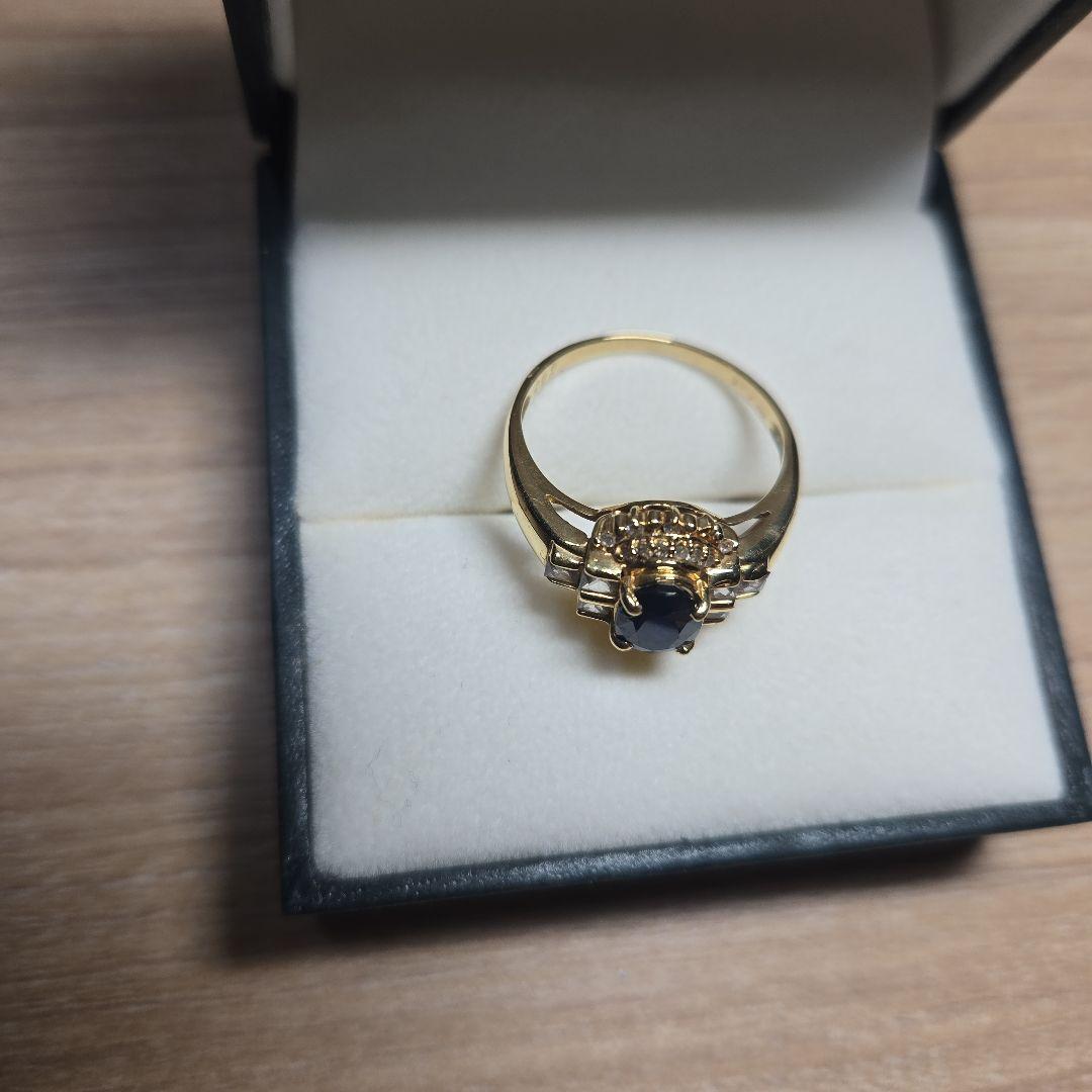 K18　サファイア2ct ダイヤモンド 0.75ct　リング
