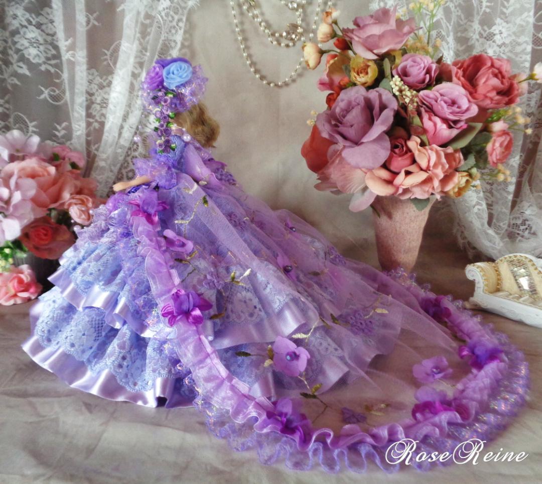 K様ご予約品 アンネローゼ王妃 パープルグラデーションボリュームフリルドレス